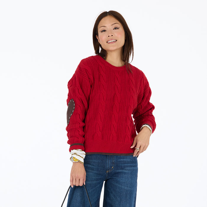 Maxwork Cable Sweater - Cherri Red