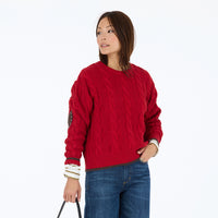 Maxwork Cable Sweater - Cherri Red