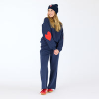 Benton Imperfect Heart Patch Sweatshirt - Indigo Blue