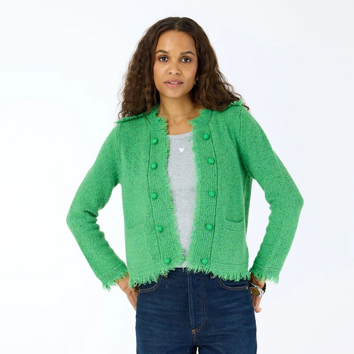 Fringe Beau-lero Cardigan - Grass Green
