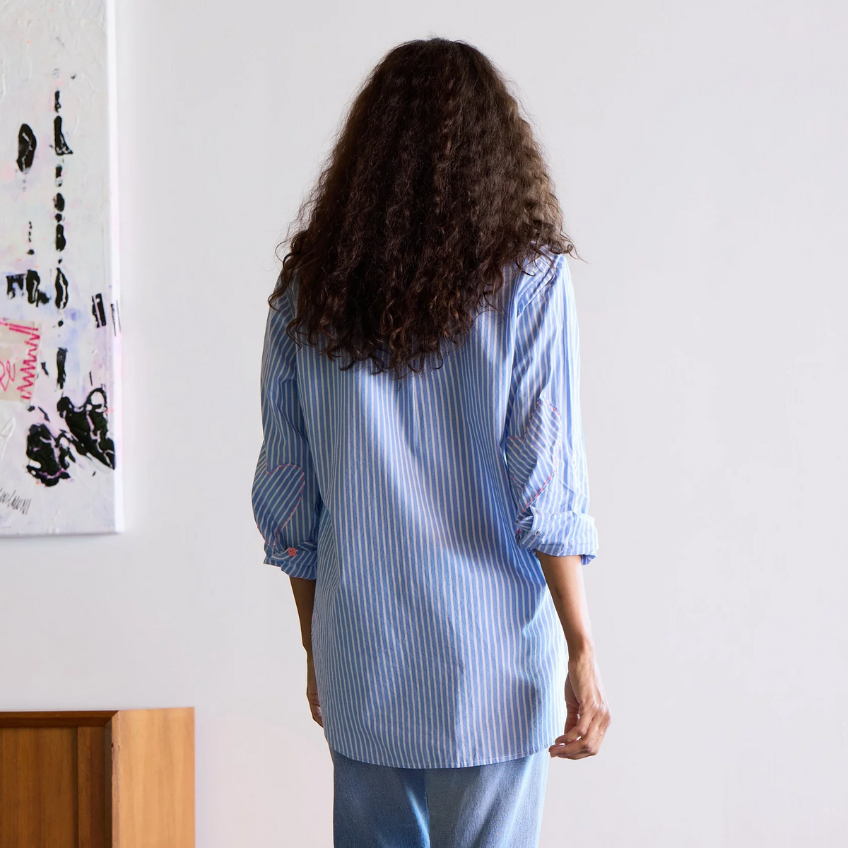 Mia Shirt Stripe - Blue/White