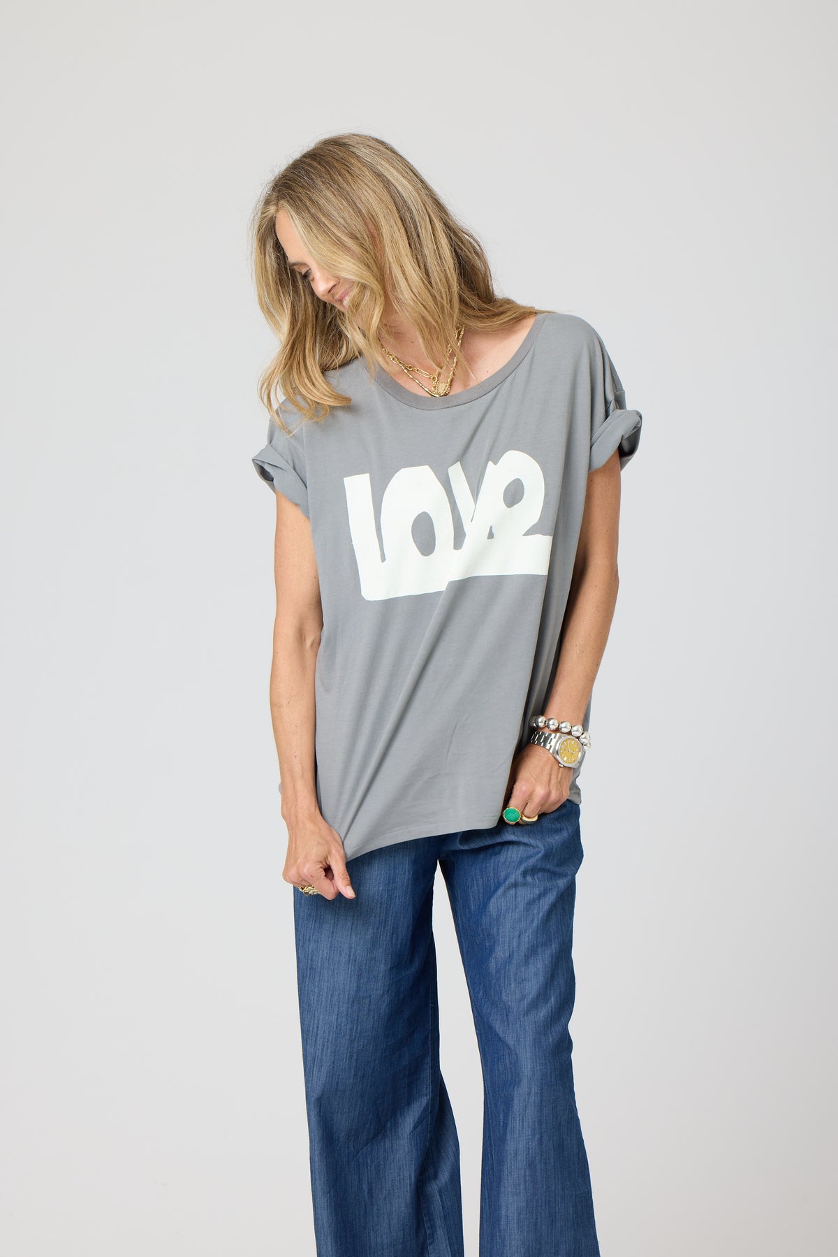 Tommy Love Lines Tee - Dark Gray Vanilla