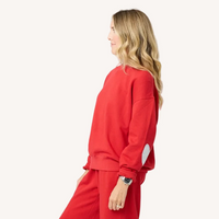 Ex Boyfriend Patchwork Sweatshirt - Washed Red