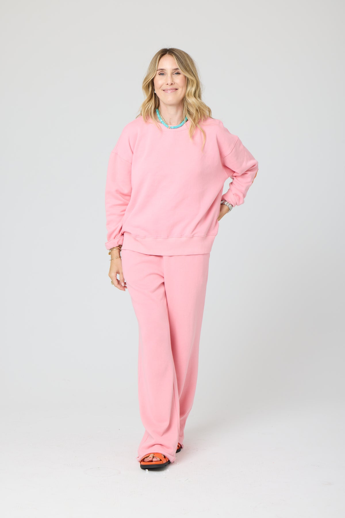 Ex Boyfriend Patchwork Sweatshirt - Pink
