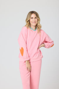 Ex Boyfriend Patchwork Sweatshirt - Pink