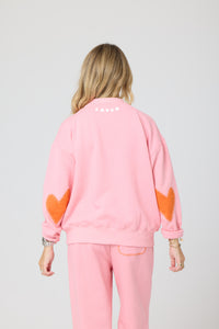 Ex Boyfriend Patchwork Sweatshirt - Pink