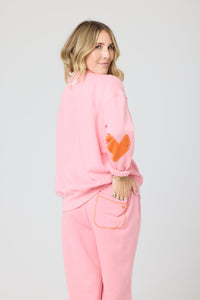 Ex Boyfriend Patchwork Sweatshirt - Pink