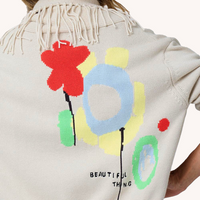 Fringe Shawl Collar Cardigan - Chalk