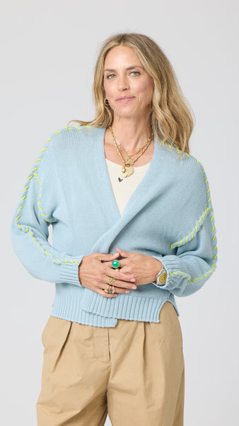todayful Silk Cotton Cardigan アイスブルー Sienna Cardigan - Salt - Kerri Rosenthal – Twist Fashions Inc.