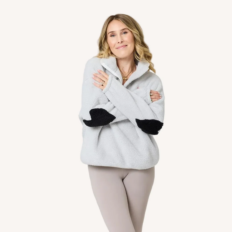 Quarter Zip Coze Magoze - Light Grey