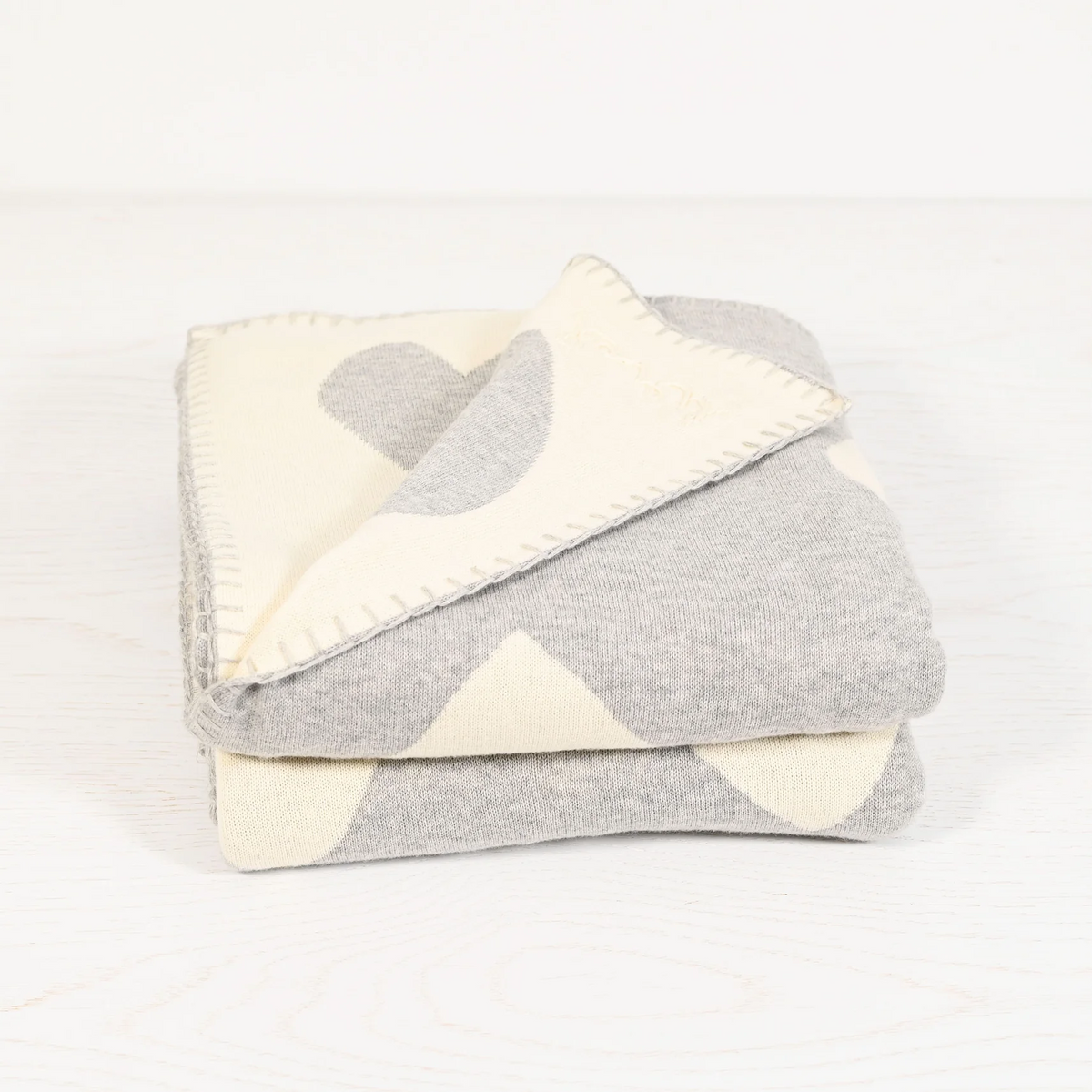 The Imperfect Heart Blanket - Heather Grey