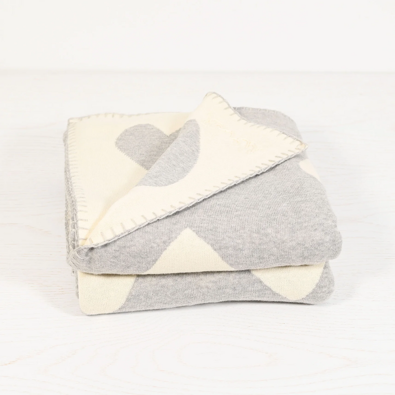 The Imperfect Heart Blanket - Heather Grey