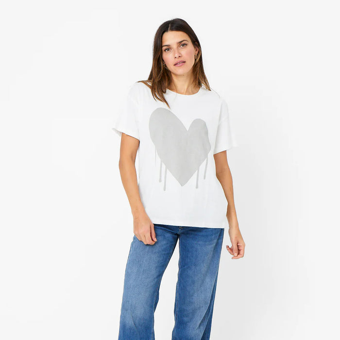 Tommy Drippy Heart Tee - White