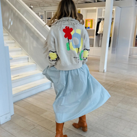 Fringe Shawl Collar Cardigan - Chalk