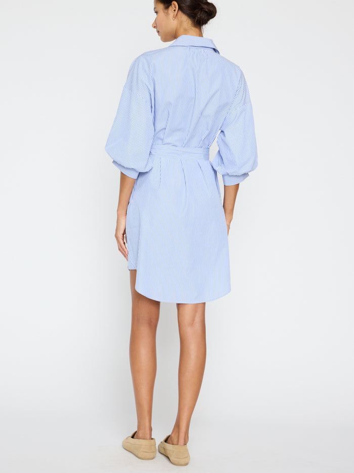 Kate Belted Dress - Blue Stripe