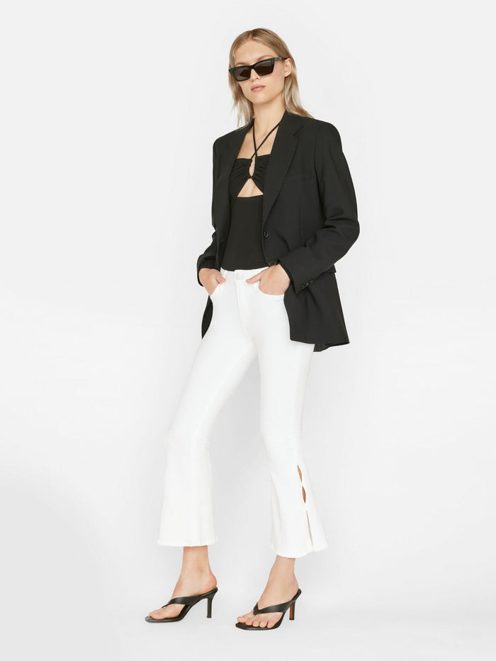 Le Crop Flare Mini Slits - Blanc