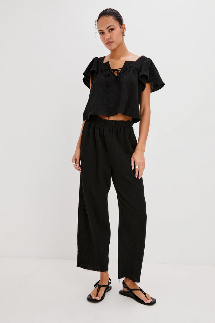 Leon Crop - Black Gauze