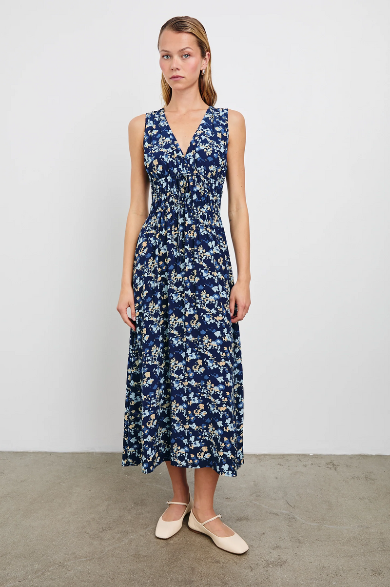 Lilith Dress - Navy Flora