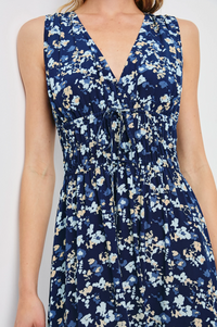 Lilith Dress - Navy Flora