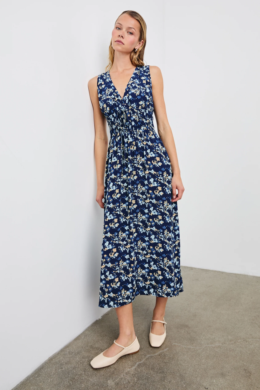 Lilith Dress - Navy Flora