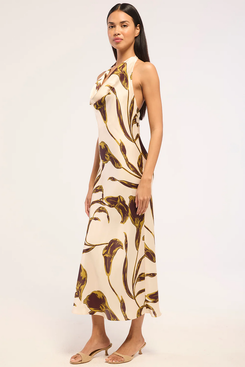 Ida Dress - Mahogany Calla Lily