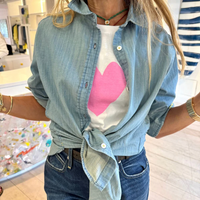 Mia Love On Repeat Shirt - Chambray Blue