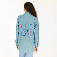 Mia Love On Repeat Shirt - Chambray Blue