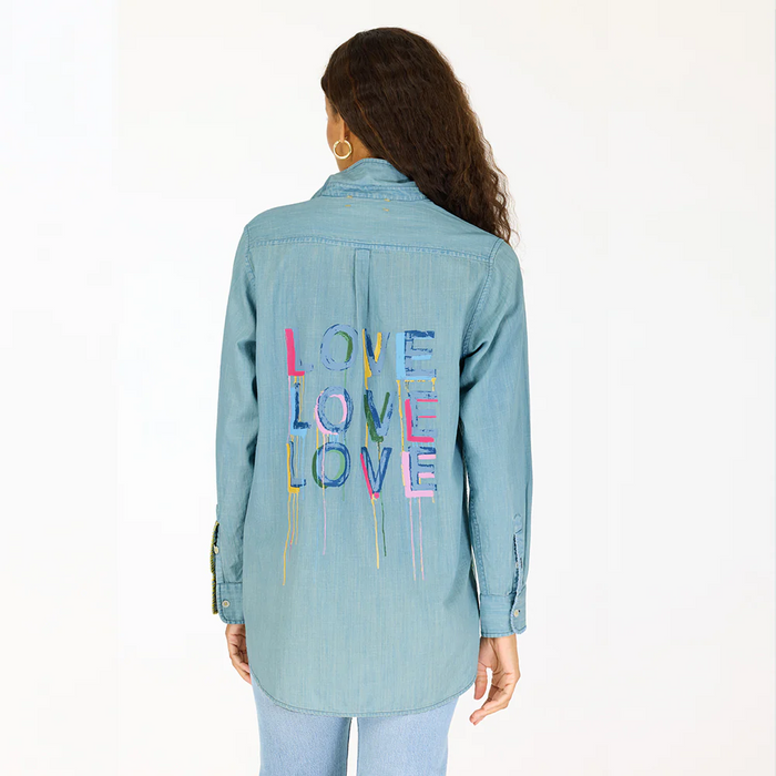 Mia Love On Repeat Shirt - Chambray Blue
