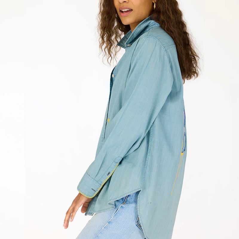Mia Love On Repeat Shirt - Chambray Blue
