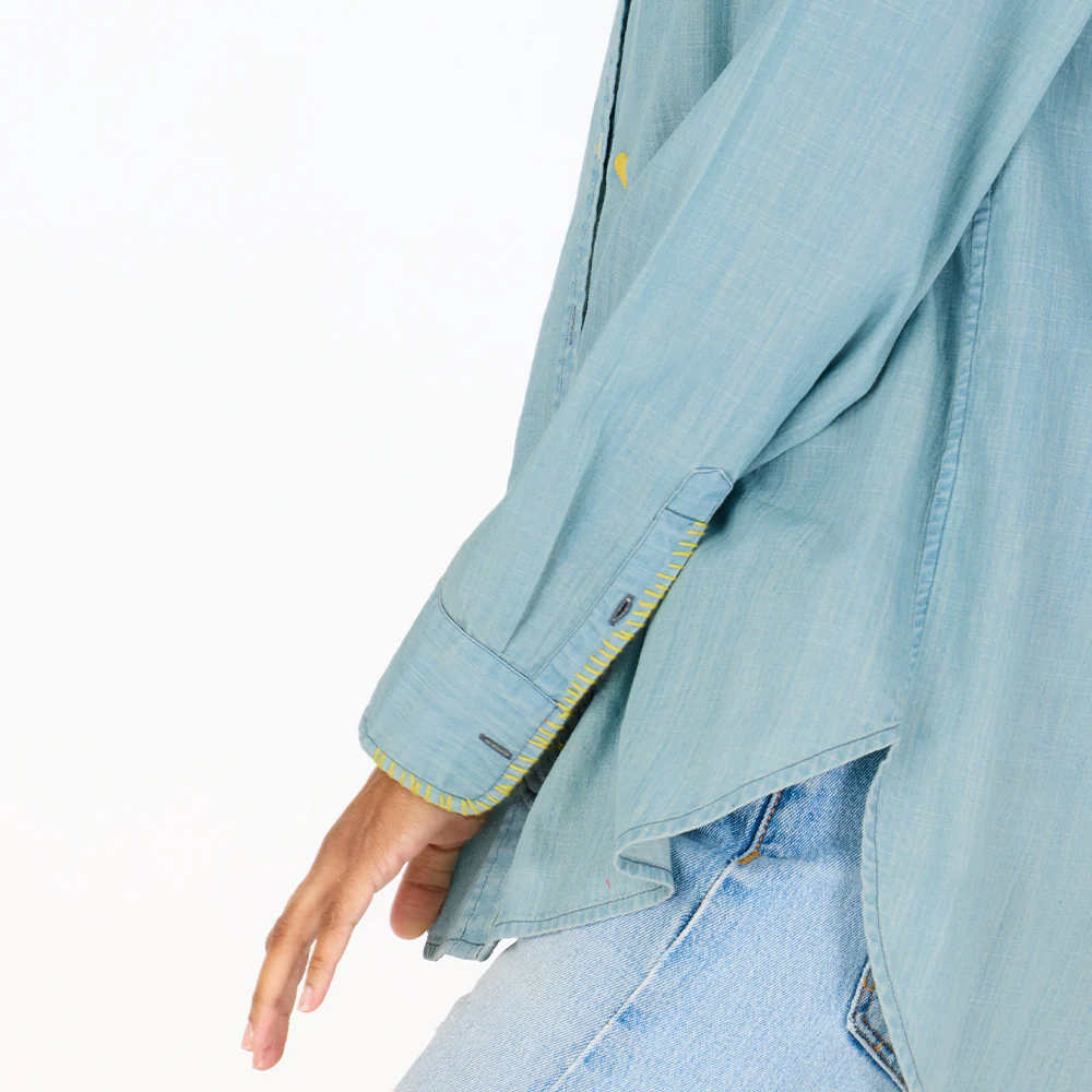 Mia Love On Repeat Shirt - Chambray Blue