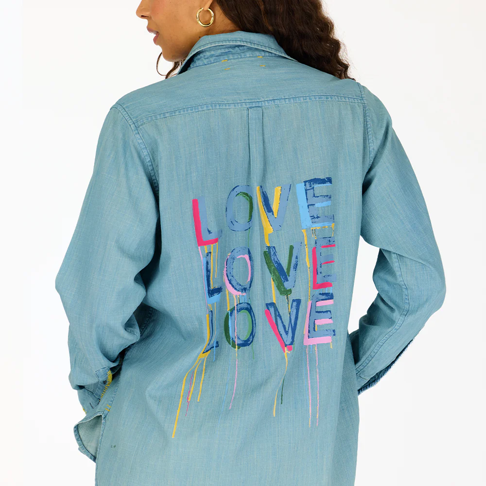 Mia Love On Repeat Shirt - Chambray Blue