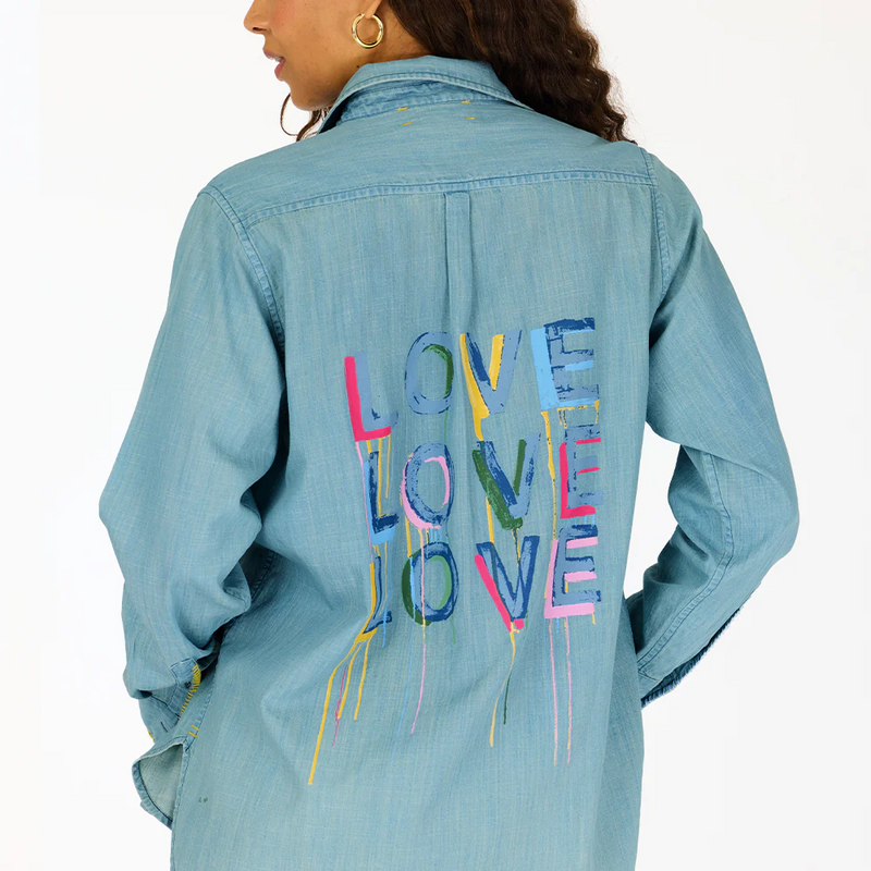 Mia Love On Repeat Shirt - Chambray Blue