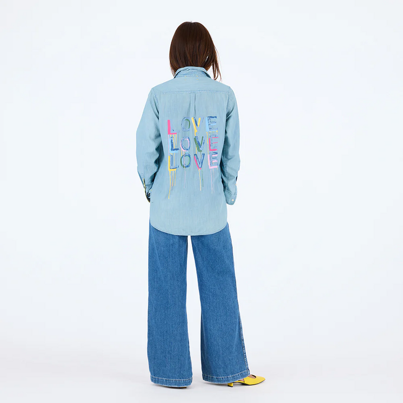 Mia Love On Repeat Shirt - Chambray Blue