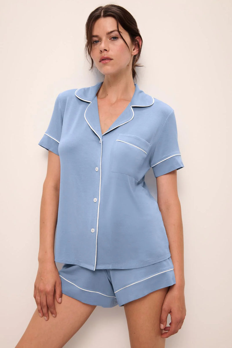 Gisele - The Tencel Modal Relaxed PJ Set - Wedgewood Blue/Ivory