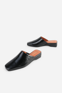 Marer Wedge Heel Mule - Black