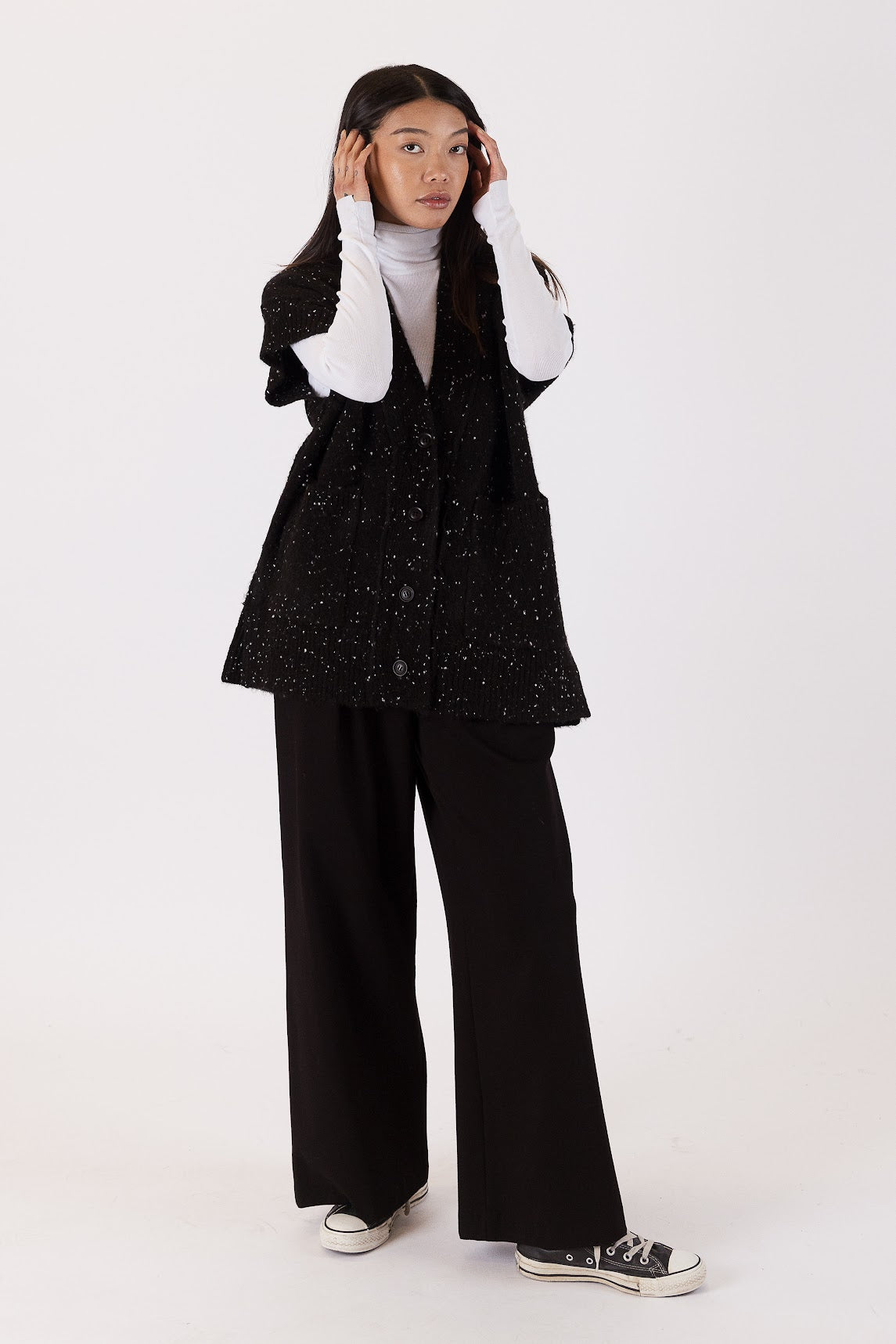 Misha Vest - Black Fleck