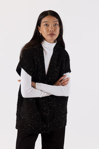 Misha Vest - Black Fleck