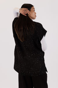 Misha Vest - Black Fleck
