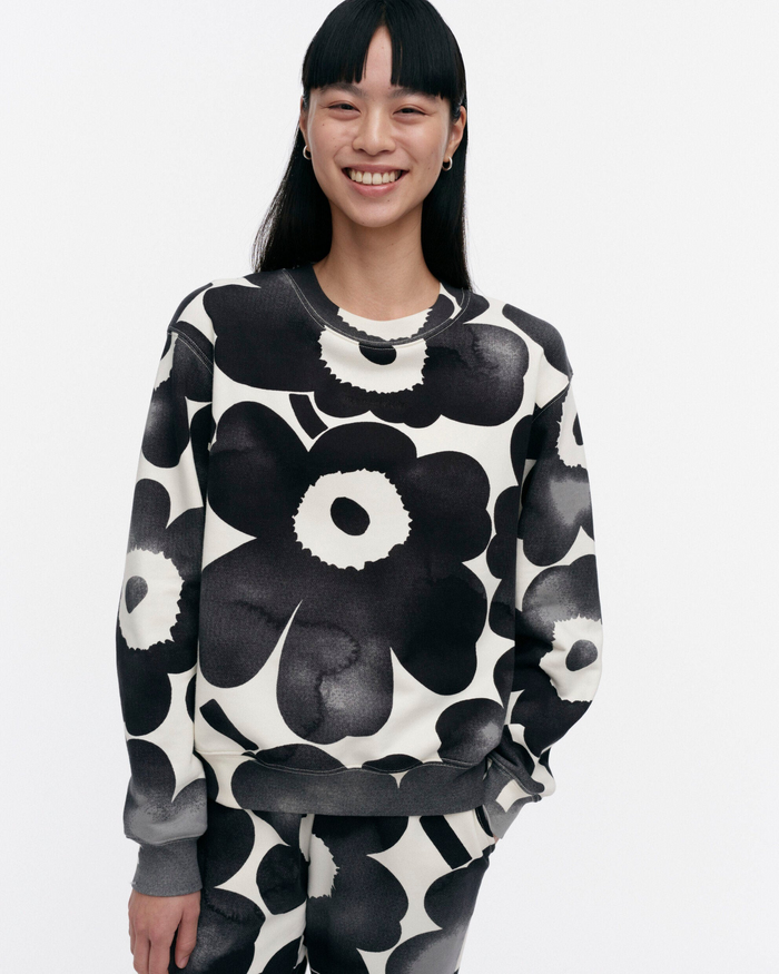 Leiot Akvarelli Unikko Kioski Sweatshirt - Off White/Grey/Black