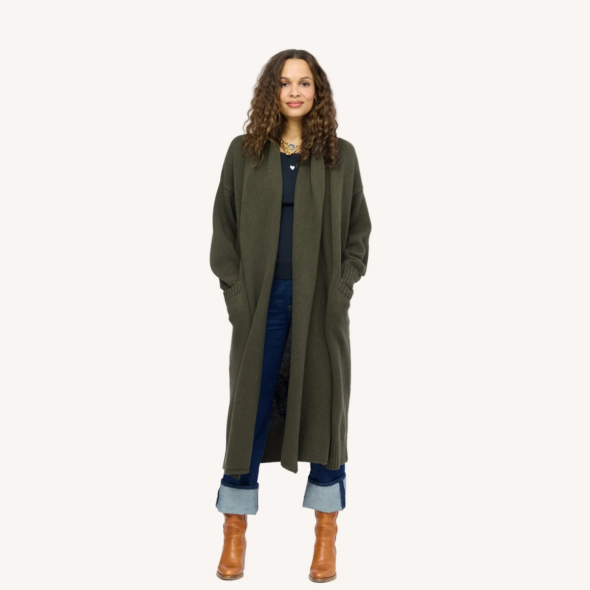 Mercer Loved Duster - Army Green