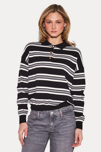Poppy Pullover - Onyx Stripe