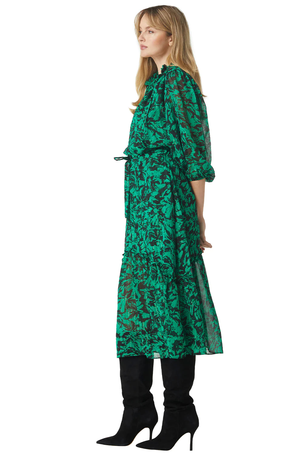 Olivia Dress - Emerald Abstract