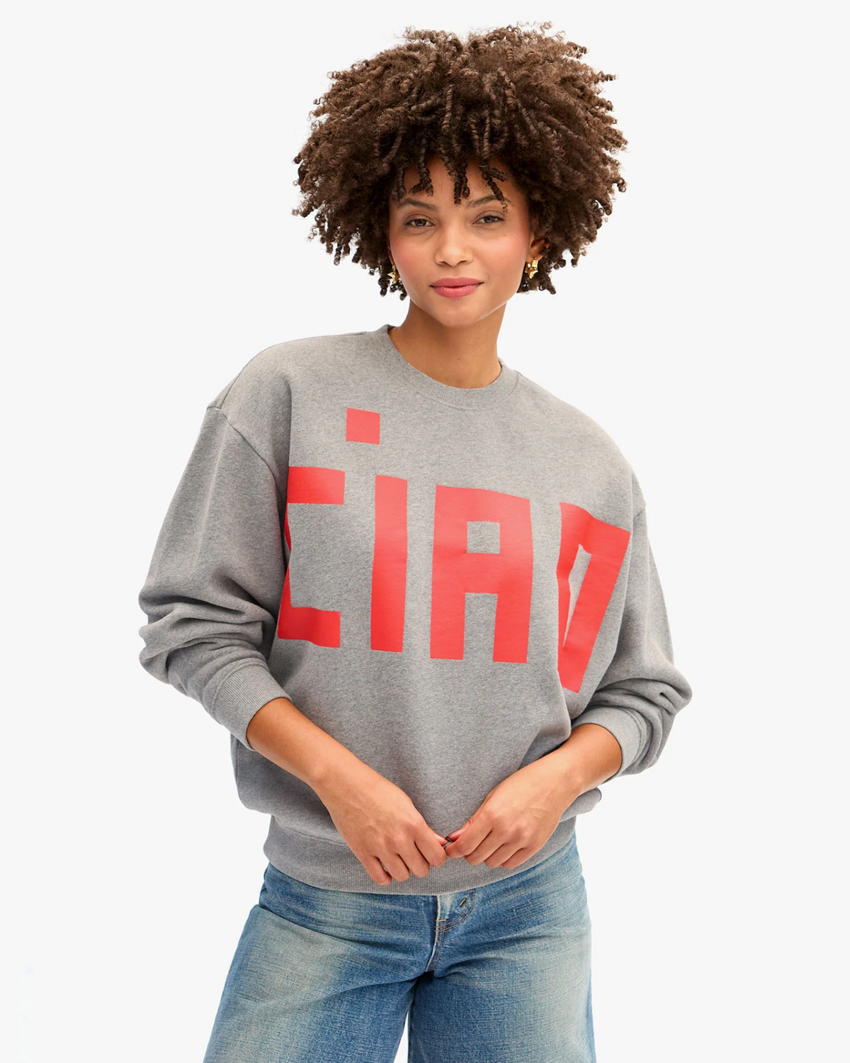 Oversized Sweatshirt - Grand Block Ciao - Grey Melange