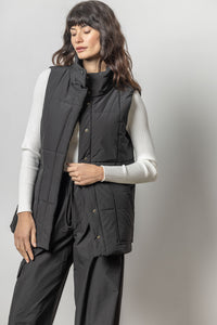 Nylon Long Vest - Jet Black