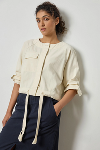 Drawstring Waist Jacket - Oyster