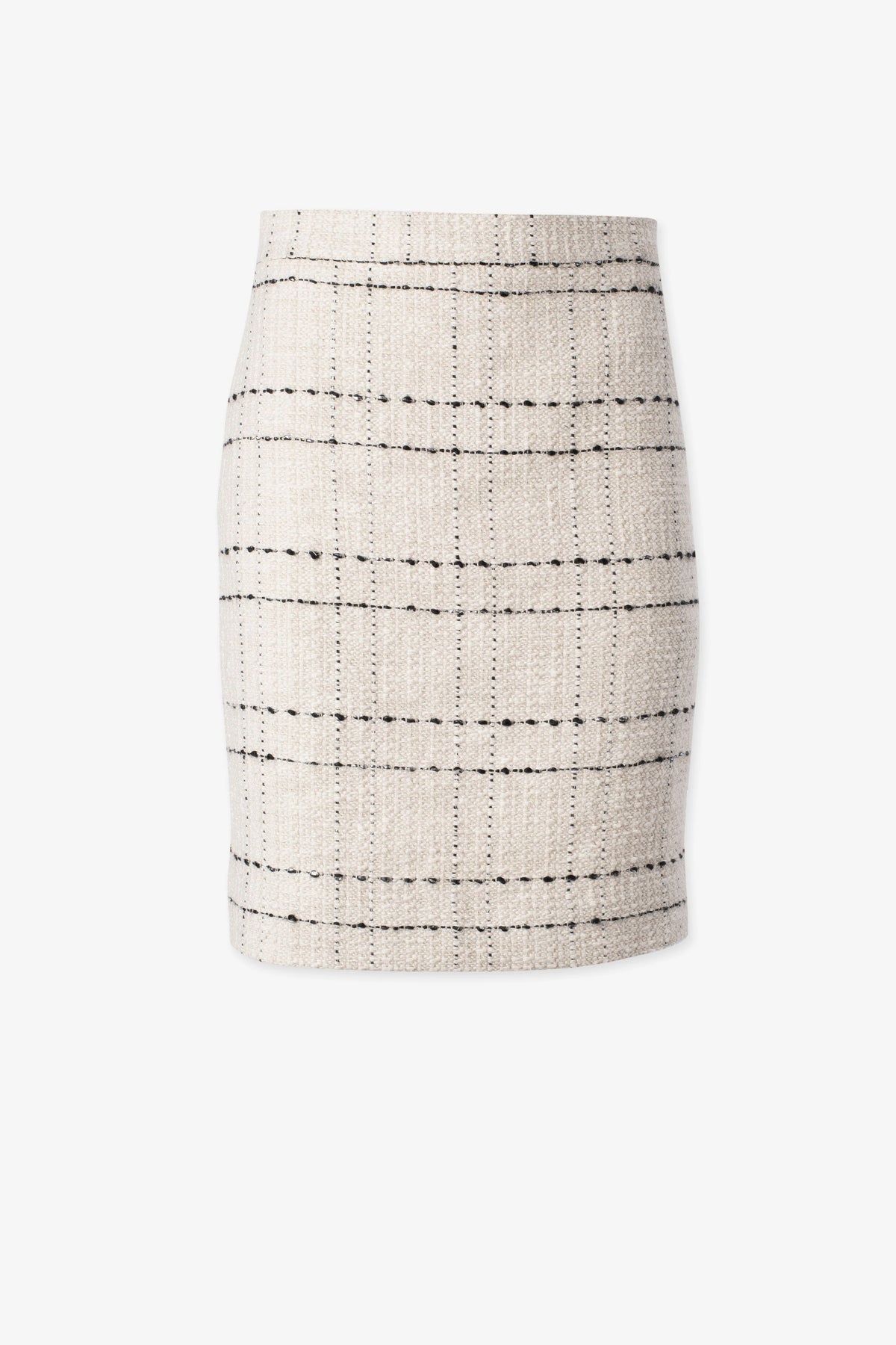 Tweed Classic Skirt - Bone Plaid