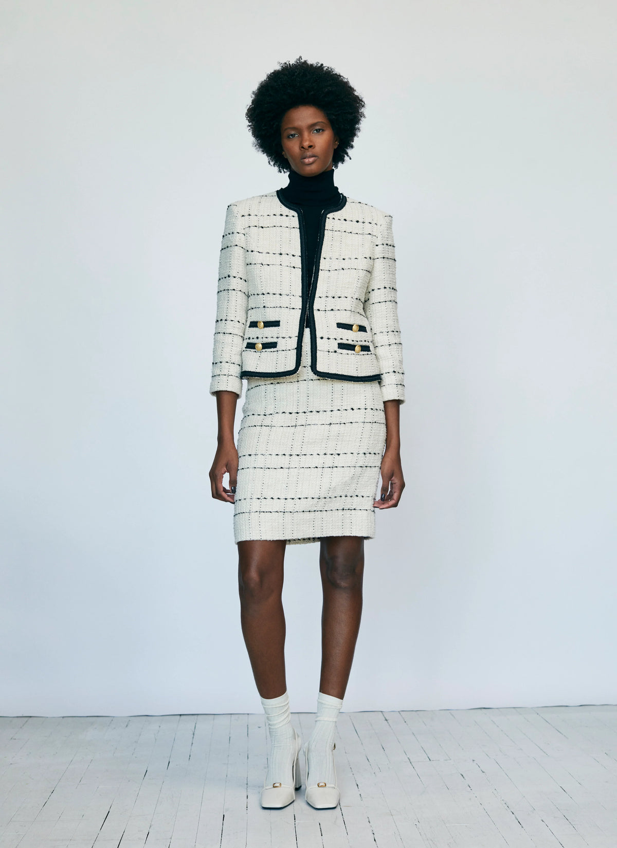Tweed Classic Skirt - Bone Plaid - Iris Setlakwe – Twist Fashions Inc. Tweed Classic Skirt - Bone Plaid - Iris Setlakwe – Twist Fashions Inc.