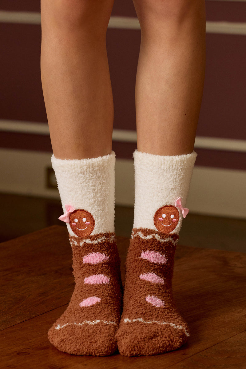 Gingerbread Man Cozy W/ Gripper - Brown