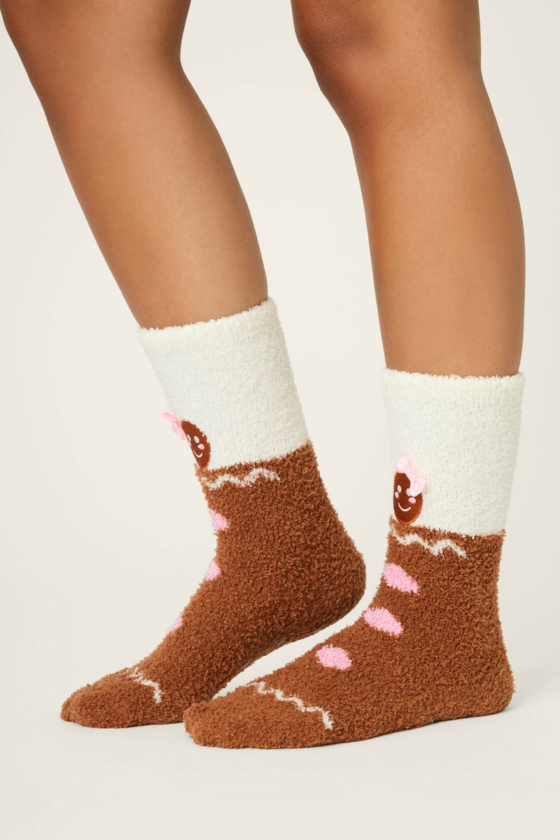Gingerbread Man Cozy W/ Gripper - Brown