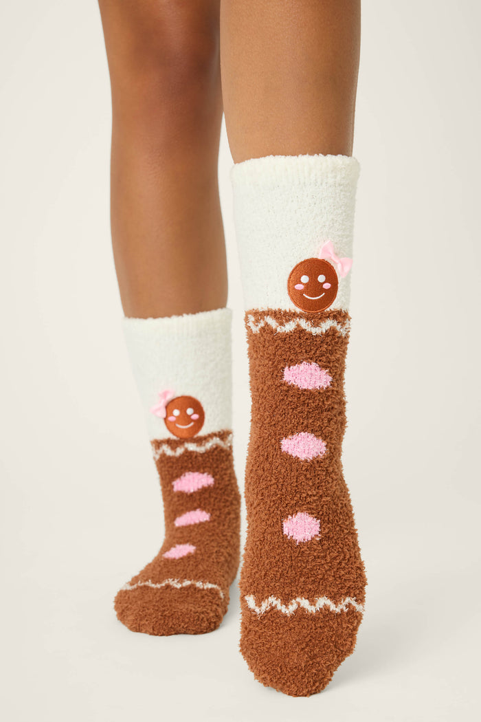 Gingerbread Man Cozy W/ Gripper - Brown